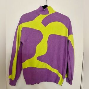 SHEIN Purple and Yellow Knit Sweater